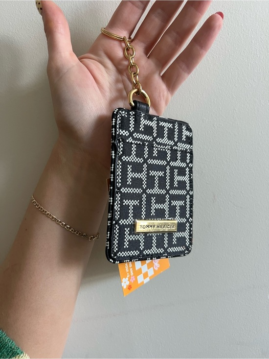 Tommy Hilfiger Accessories - Tommy Hilfiger Black & White Monogram Card Holder Keychain
